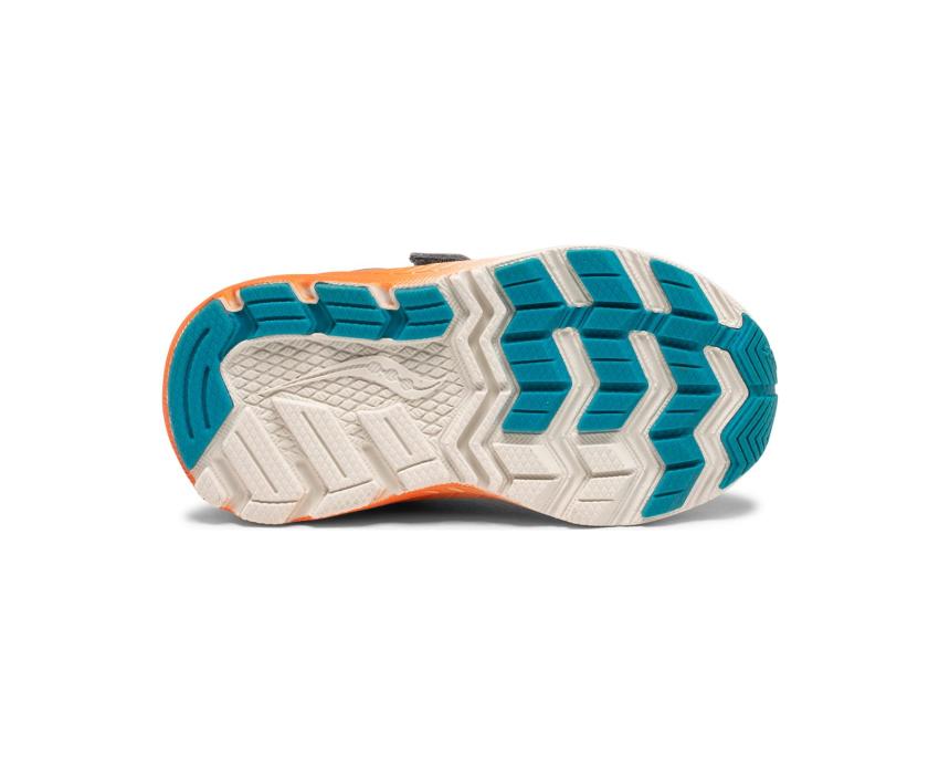 Saucony Little Kid's Wind Shield A/C Jr. Sneaker Grey / Orange / Blue | Kids Running