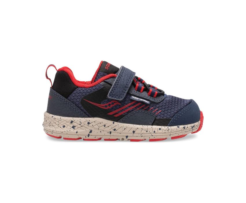 Saucony Little Kid's Wind Shield A/C Jr. Sneaker Navy / Red | Kids Running