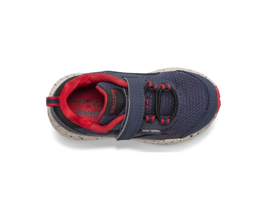 Saucony Little Kid's Wind Shield A/C Jr. Sneaker Navy / Red | Kids Running