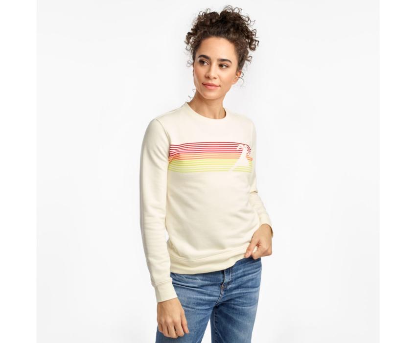 Saucony Logowear Sweatshirt Antique White | Women Tops