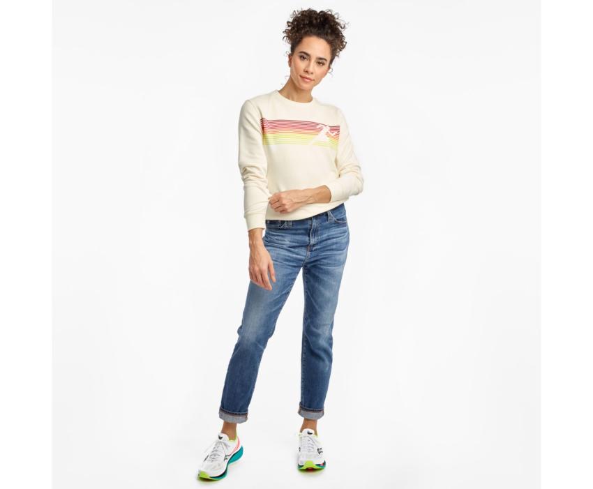 Saucony Logowear Sweatshirt Antique White | Women Tops