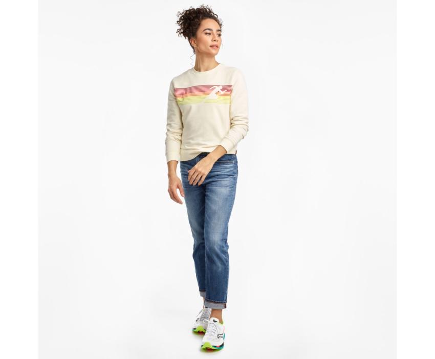 Saucony Logowear Sweatshirt Antique White | Women Tops