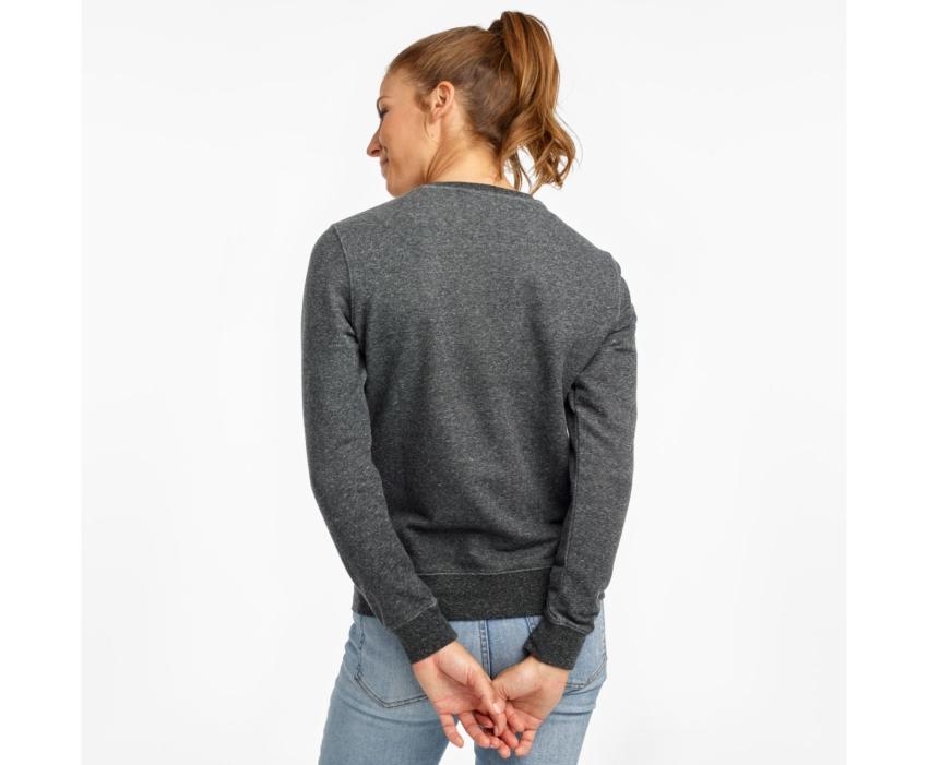 Saucony Logowear Sweatshirt Black Heather | Women Tops