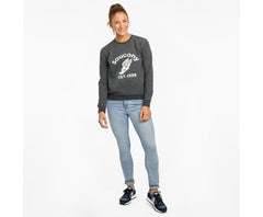Saucony Logowear Sweatshirt Black Heather | Women Tops