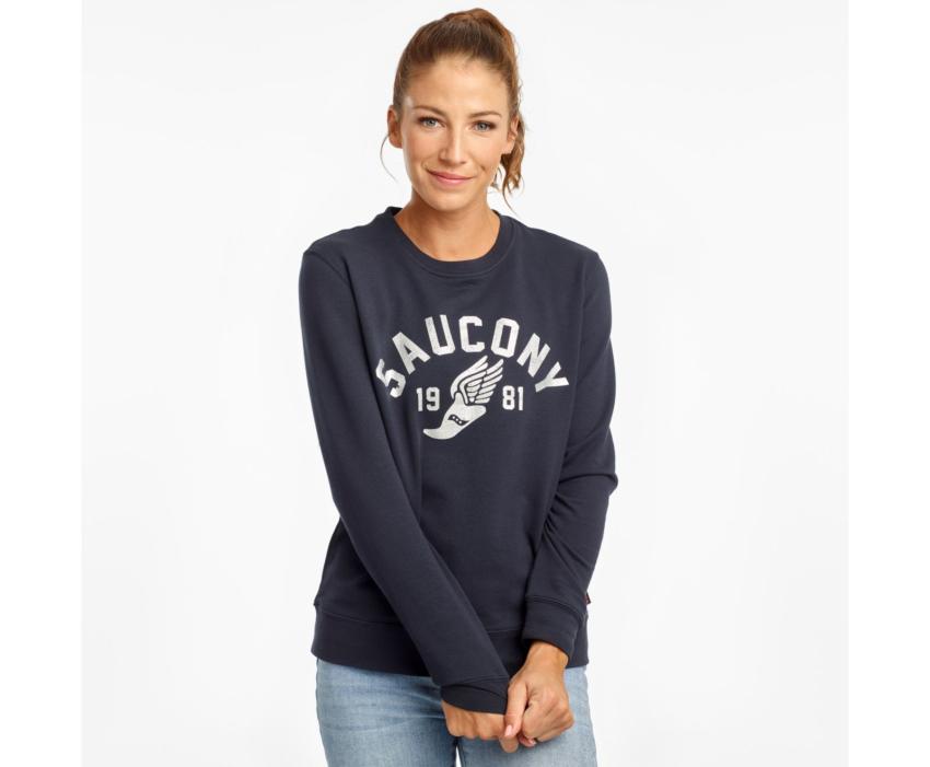 Saucony Logowear Sweatshirt Dark Navy | Women Tops