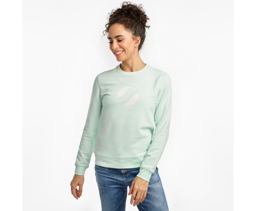 Saucony Logowear Sweatshirt Opal Blue | Women Tops