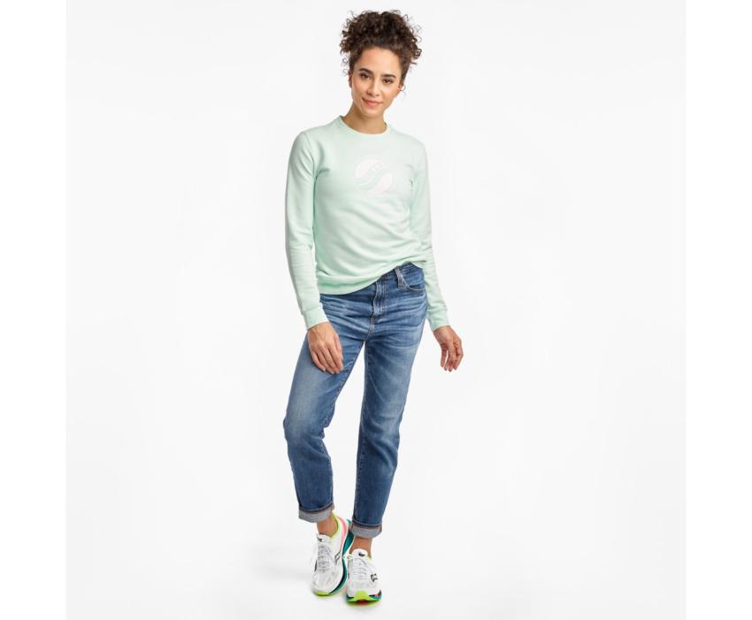 Saucony Logowear Sweatshirt Opal Blue | Women Tops