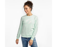 Saucony Logowear Sweatshirt Opal Blue | Women Tops
