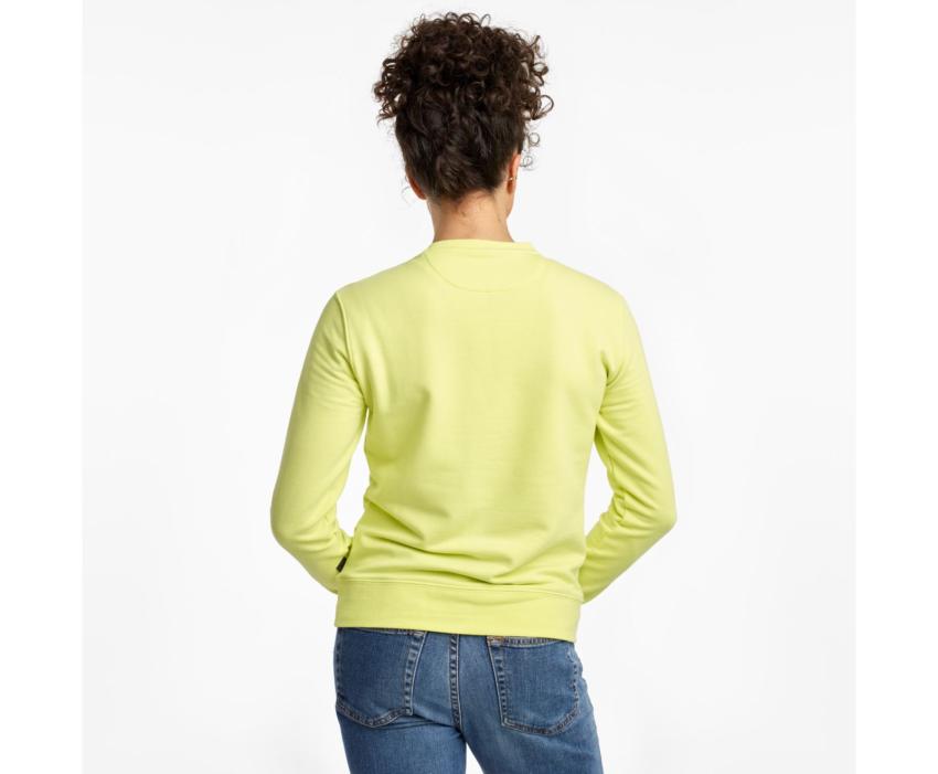 Saucony Logowear Sweatshirt Sunny Lime | Women Tops