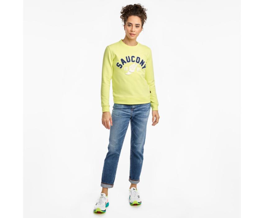 Saucony Logowear Sweatshirt Sunny Lime | Women Tops