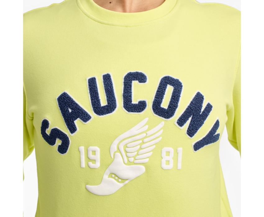 Saucony Logowear Sweatshirt Sunny Lime | Women Tops