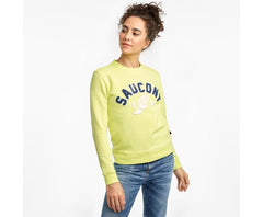 Saucony Logowear Sweatshirt Sunny Lime | Women Tops