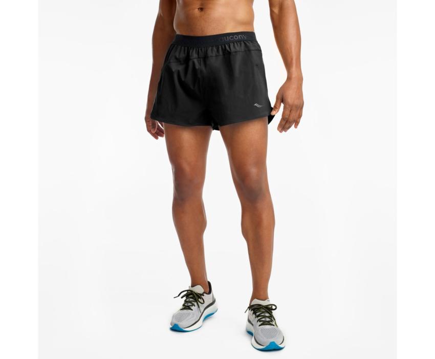 Saucony Outpace 2.5" Split Short Black | Men Bottoms