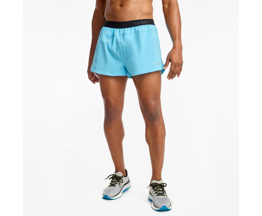 Saucony Outpace 2.5" Split Short Blue Atoll | Men Bottoms