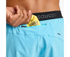 Saucony Outpace 2.5" Split Short Blue Atoll | Men Bottoms