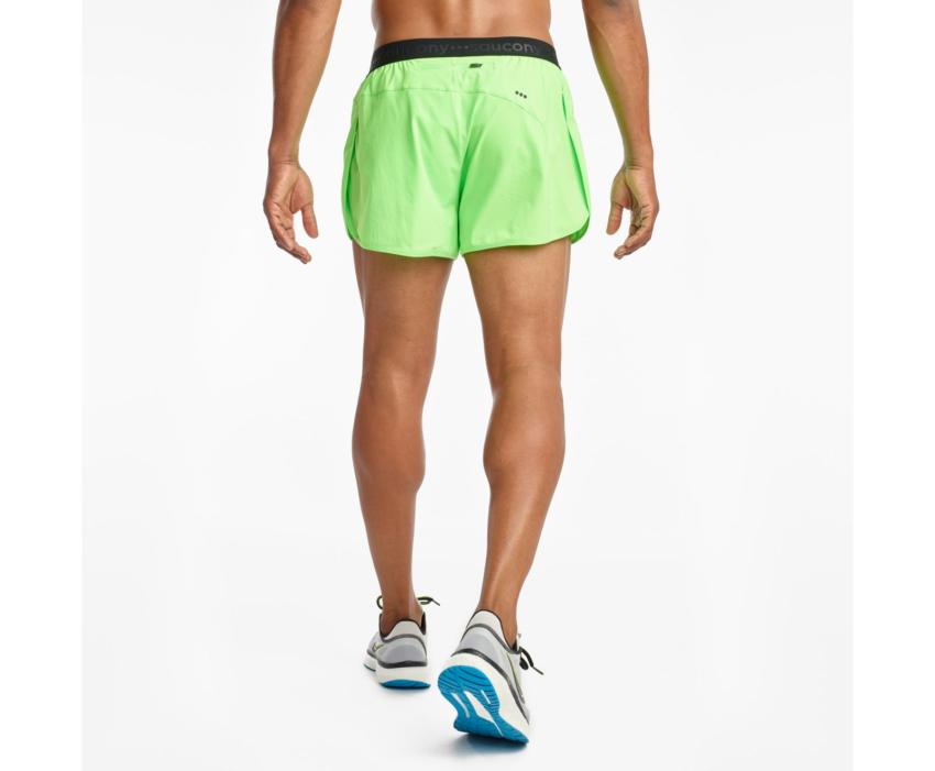 Saucony Outpace 2.5" Split Short Vizipro Slime | Men Bottoms