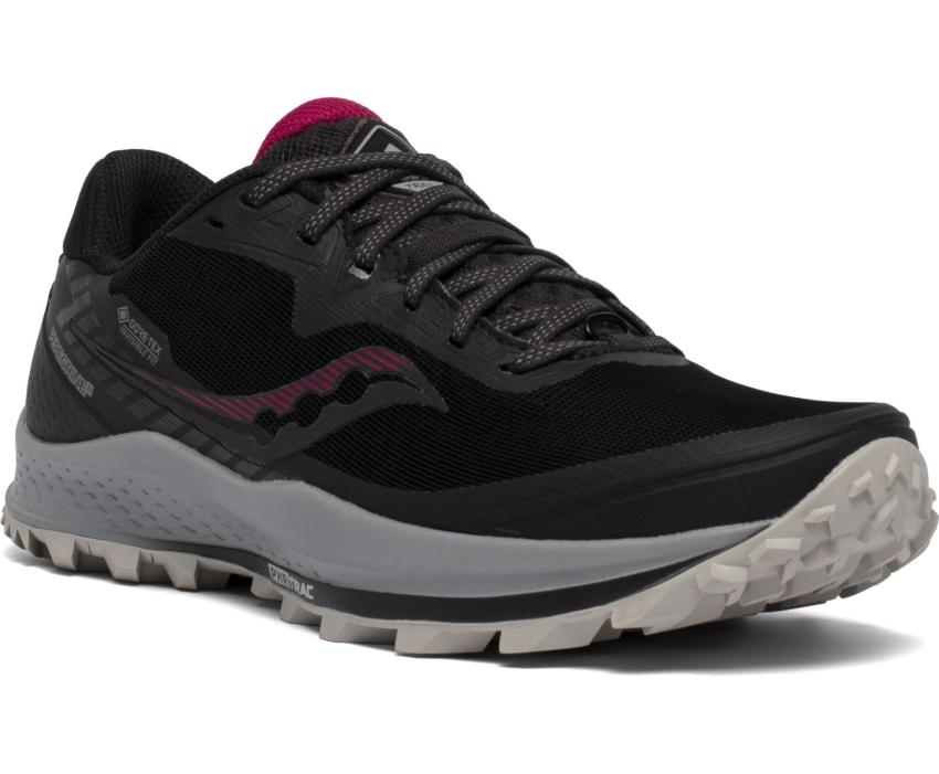 Saucony Peregrine 11 GTX Black / Cherry | Women Running