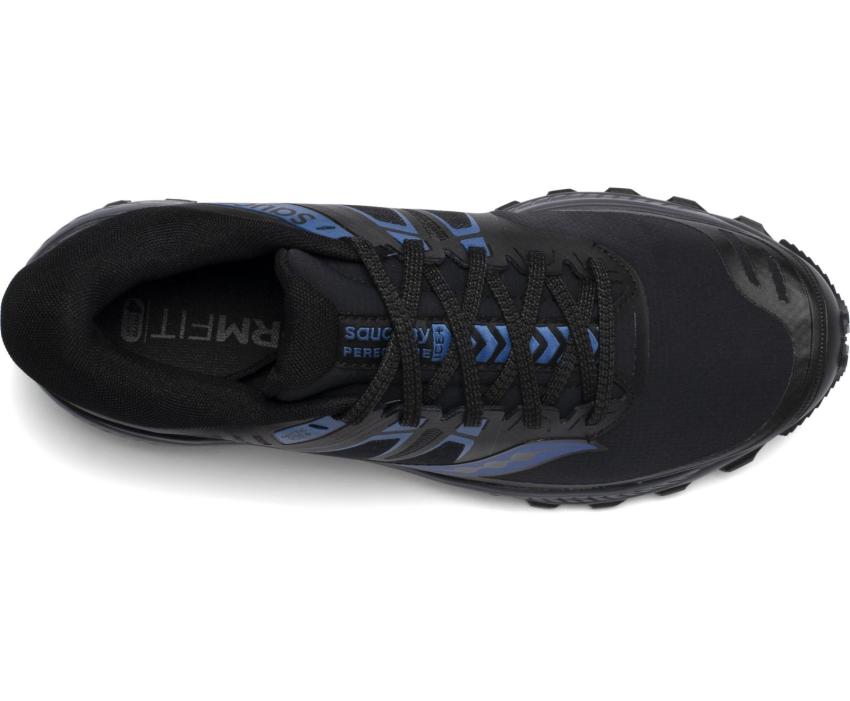 Saucony Peregrine ICE+ Black / Blue | Men Running