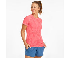 Saucony Ramble Short Sleeve Calypso Coral | Women Tops
