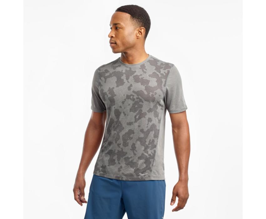 Saucony Ramble Short Sleeve Castlerock | Men Tops