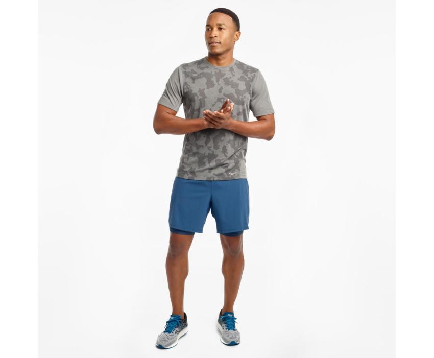 Saucony Ramble Short Sleeve Castlerock | Men Tops