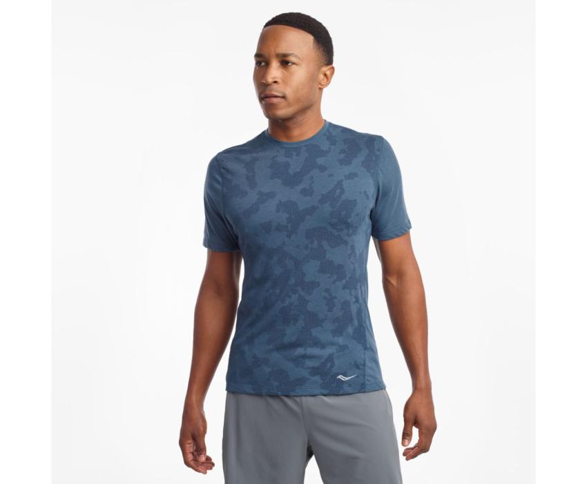 Saucony Ramble Short Sleeve Ensign Blue | Men Tops