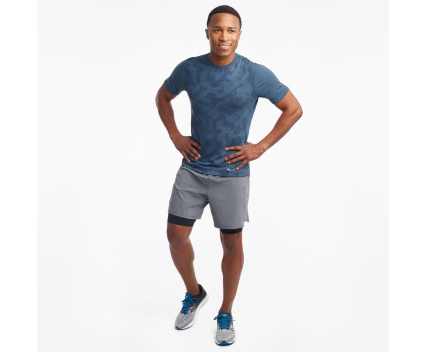 Saucony Ramble Short Sleeve Ensign Blue | Men Tops