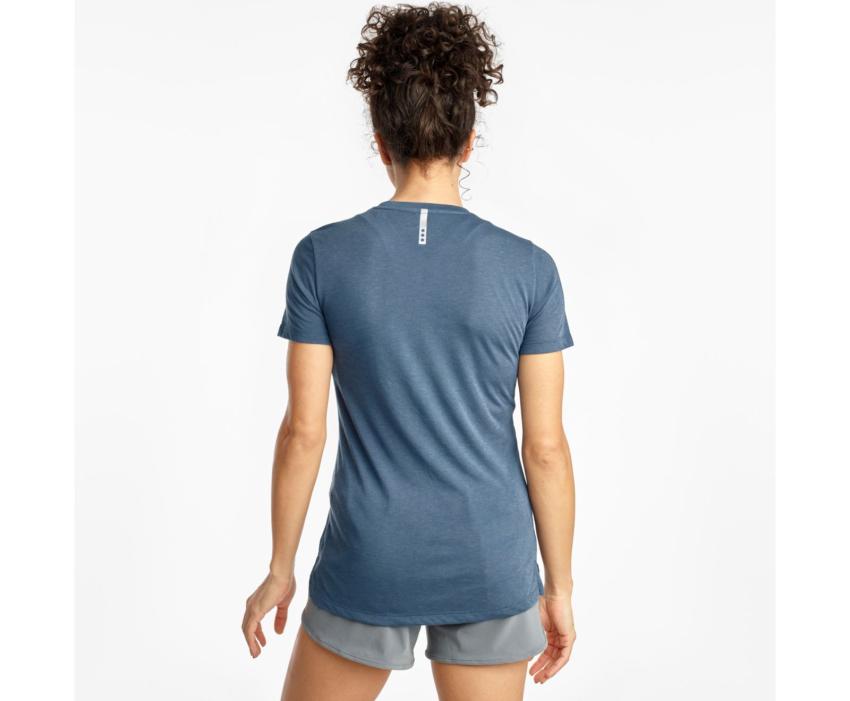 Saucony Ramble Short Sleeve Ensign Blue | Women Tops