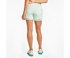 Saucony Rerun 4" 2-1 Short Opal Blue | Women Bottoms