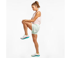 Saucony Rerun 4" 2-1 Short Opal Blue | Women Bottoms