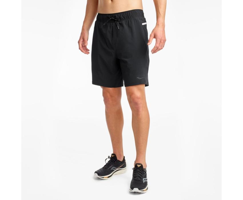 Saucony Rerun 8" 2-1 Short Black | Men Bottoms