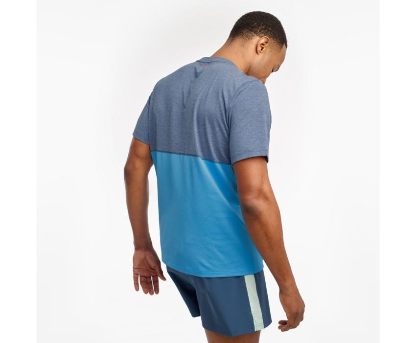 Saucony Rerun Short Sleeve Bonnie Blue | Men Tops