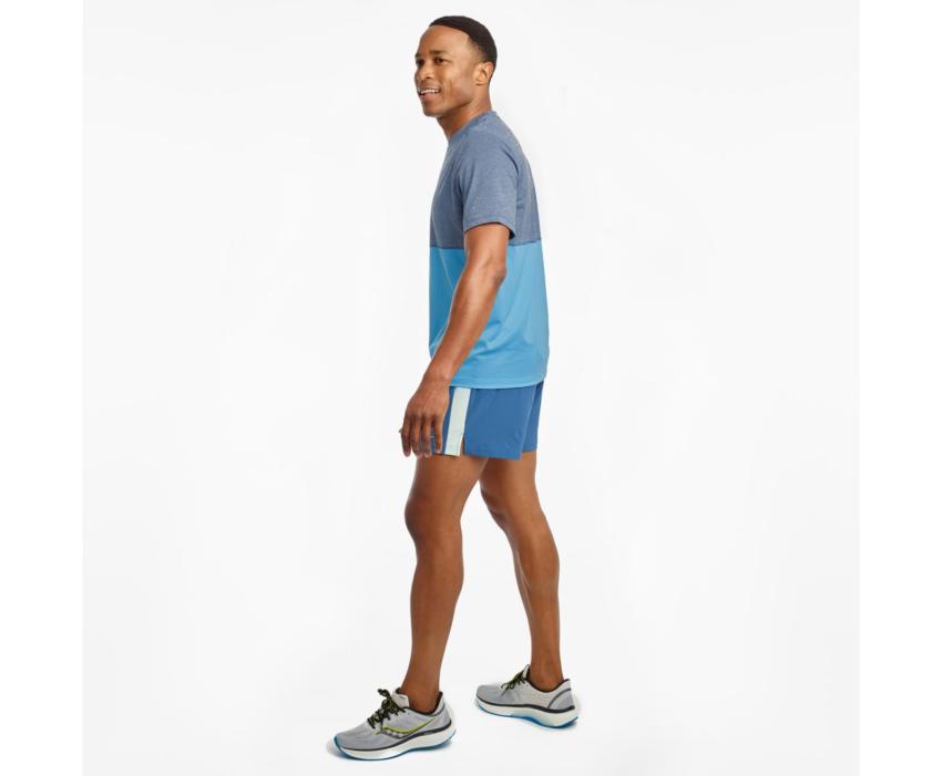 Saucony Rerun Short Sleeve Bonnie Blue | Men Tops