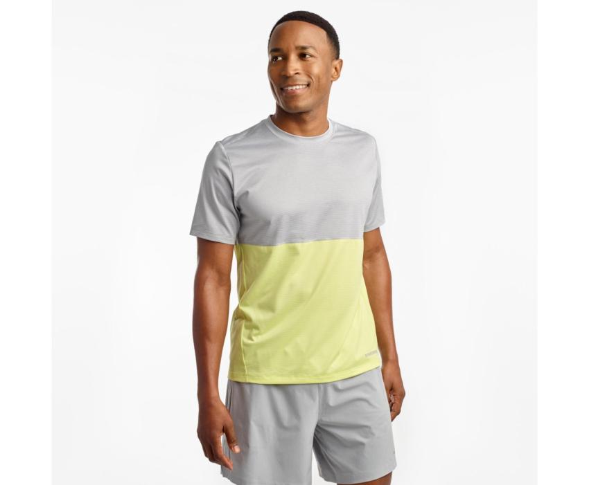 Saucony Rerun Short Sleeve Sunny Lime | Men Tops