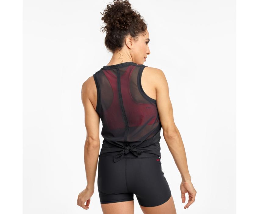 Saucony Rerun Tank Black | Women Tops