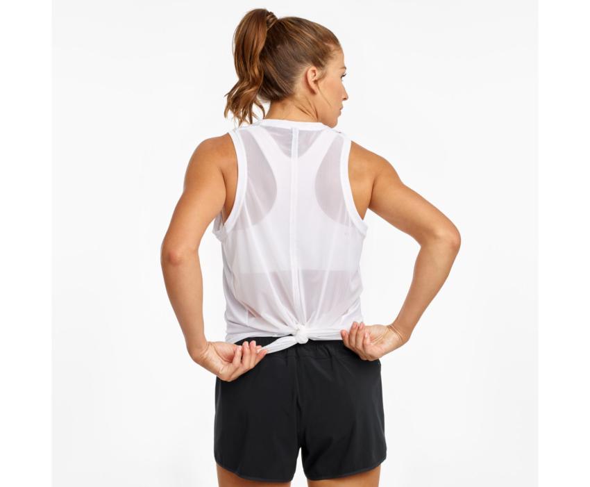Saucony Rerun Tank White | Women Tops