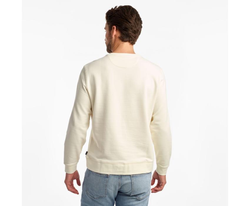 Saucony Rested Crewneck Antique White | Men Tops