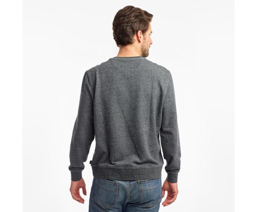 Saucony Rested Crewneck Black Heather | Men Tops