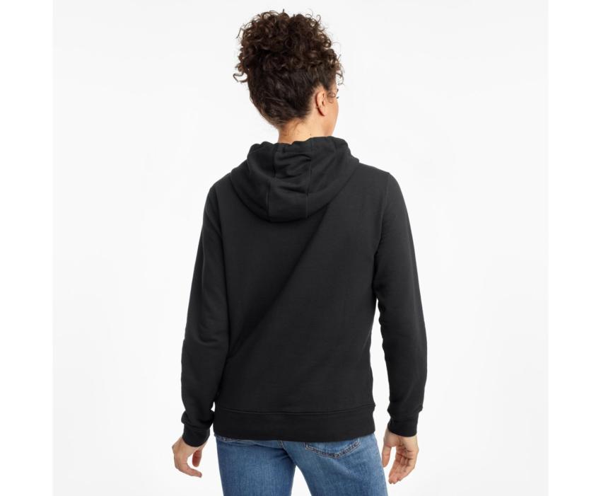 Saucony Rested Hoodie Black | Women Tops