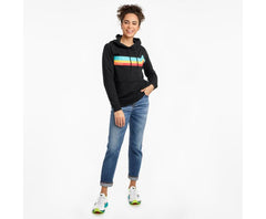 Saucony Rested Hoodie Black | Women Tops