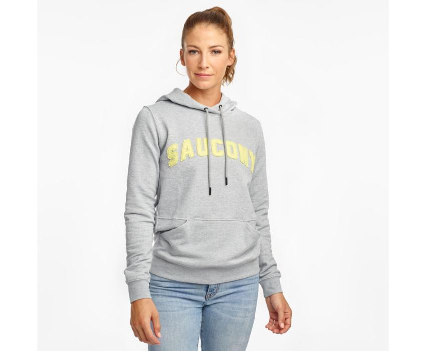 Saucony Rested Hoodie Light Grey Heather | Women Tops