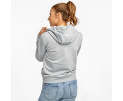 Saucony Rested Hoodie Light Grey Heather | Women Tops
