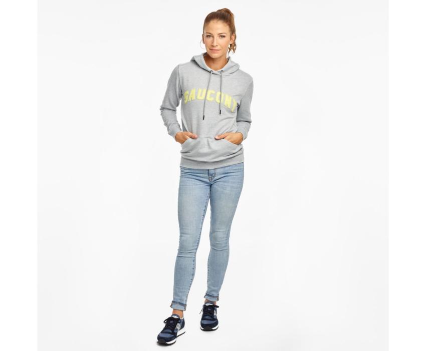 Saucony Rested Hoodie Light Grey Heather | Women Tops
