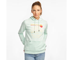 Saucony Rested Hoodie Opal Blue | Women Tops