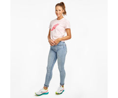 Saucony Rested Short Sleeve Barely Pink | Women Tops