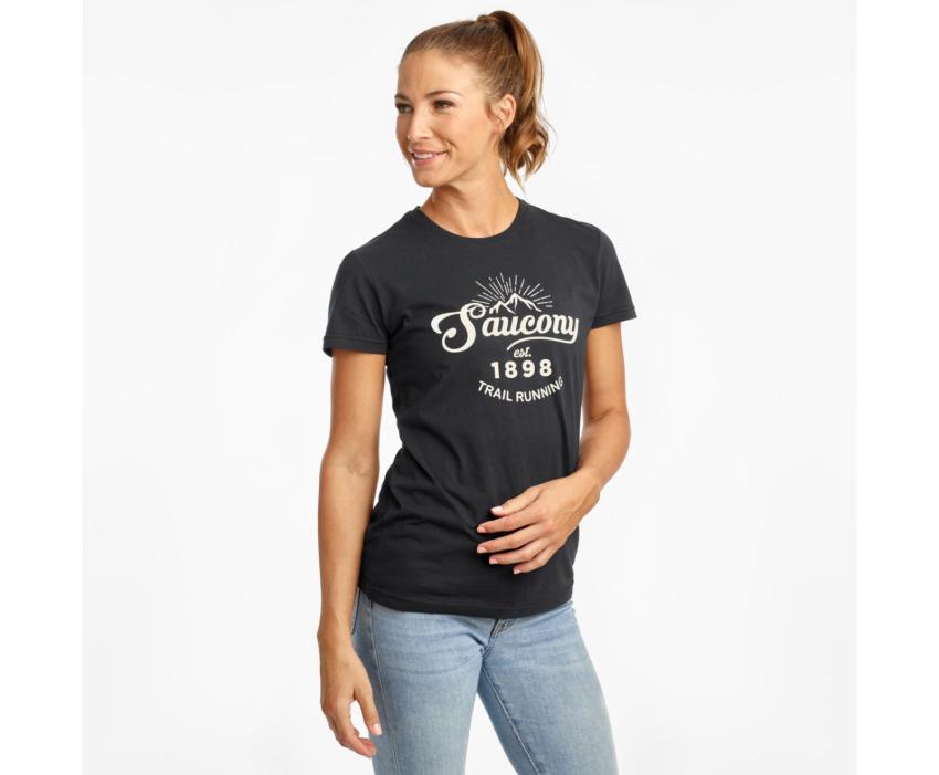 Saucony Rested Short Sleeve Black | Women Tops