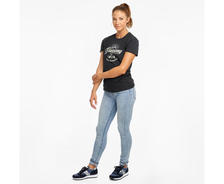 Saucony Rested Short Sleeve Black | Women Tops