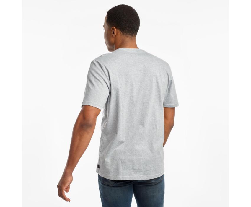 Saucony Rested Short Sleeve Light Grey Heather | Men Tops