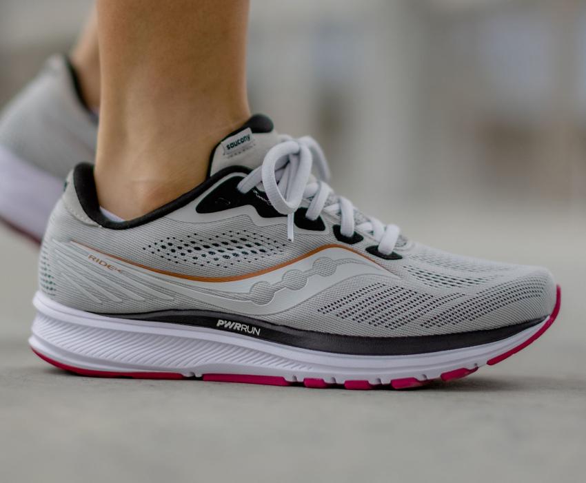Saucony Ride 14 Fog / Cherry | Women Running