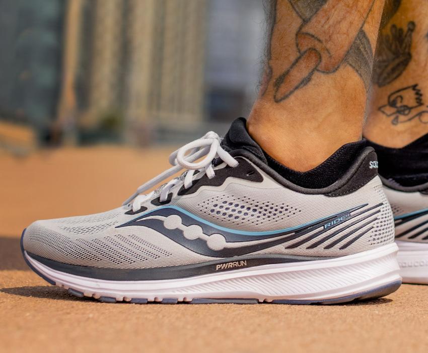 Saucony Ride 14 Wide Fog / Black / Storm | Men Running